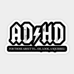 ADHD, white Sticker